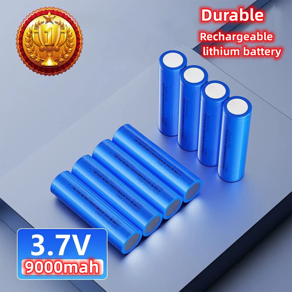 ถ่านชาร์จ 18650 3.7V 9000 mAh ไฟเต็ม ราคาสุดคุ้ม แบตเตอรี่ลิเธียมไอออนแบบชาร์จไฟได้ ราคาถูก 4 ก้อน