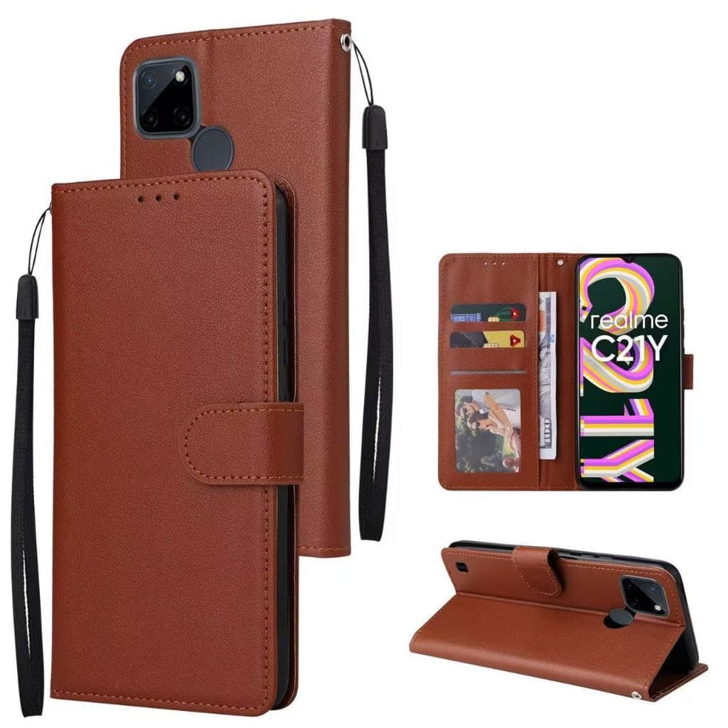 เคส กระเป๋า ฝาพับ กระดุม สำหรับ Oppo Realme C21Y C25Y C25 C21 C20 C17 C12 C15 C11 2021 Realme 5 5s 5i 6i 7i Realme 9i รูปที่ 5