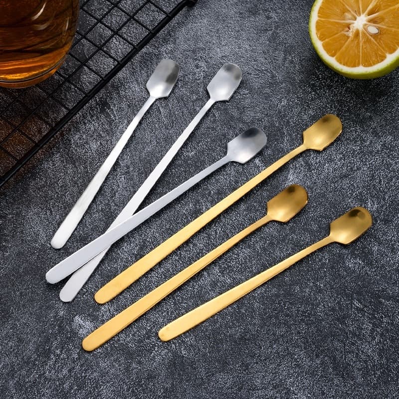 ช้อนตักมัทฉะ ช้อนคนกาแฟ ชา นม สเตนเลส “รุ่นบาง” ด้ามจับยาว 15-17 cm. รูปที่ 1
