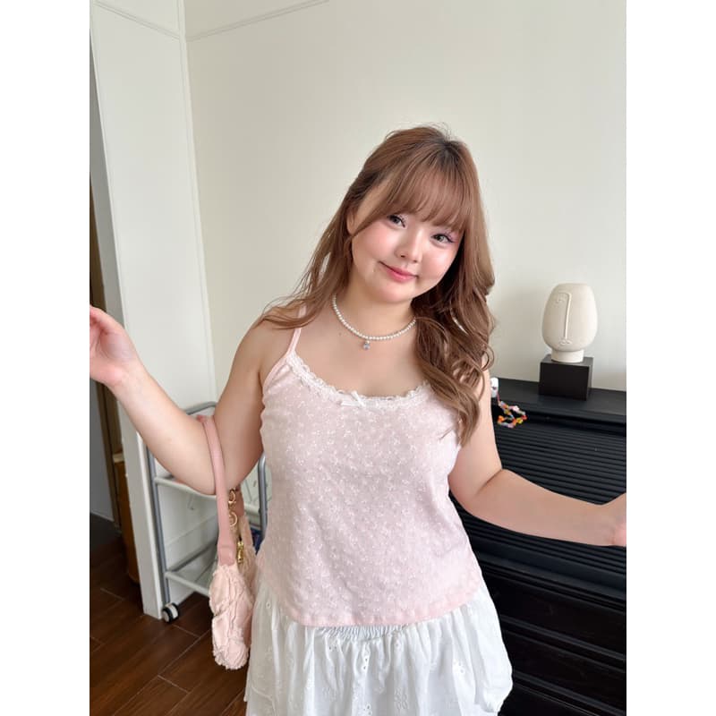 ivy tank top สายเดี่ยวสาวอวบ ดีเทลลูกไม้ - clarine_bkk รูปที่ 3