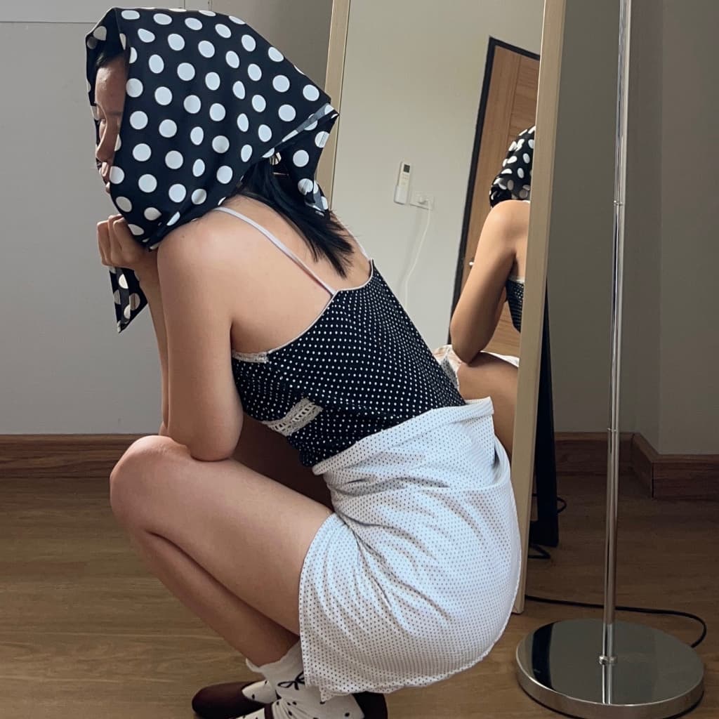 Scarf Polka Dot | ผ้าเช็ดหน้า ผ้าโพกหัวลายจุด รูปที่ 1