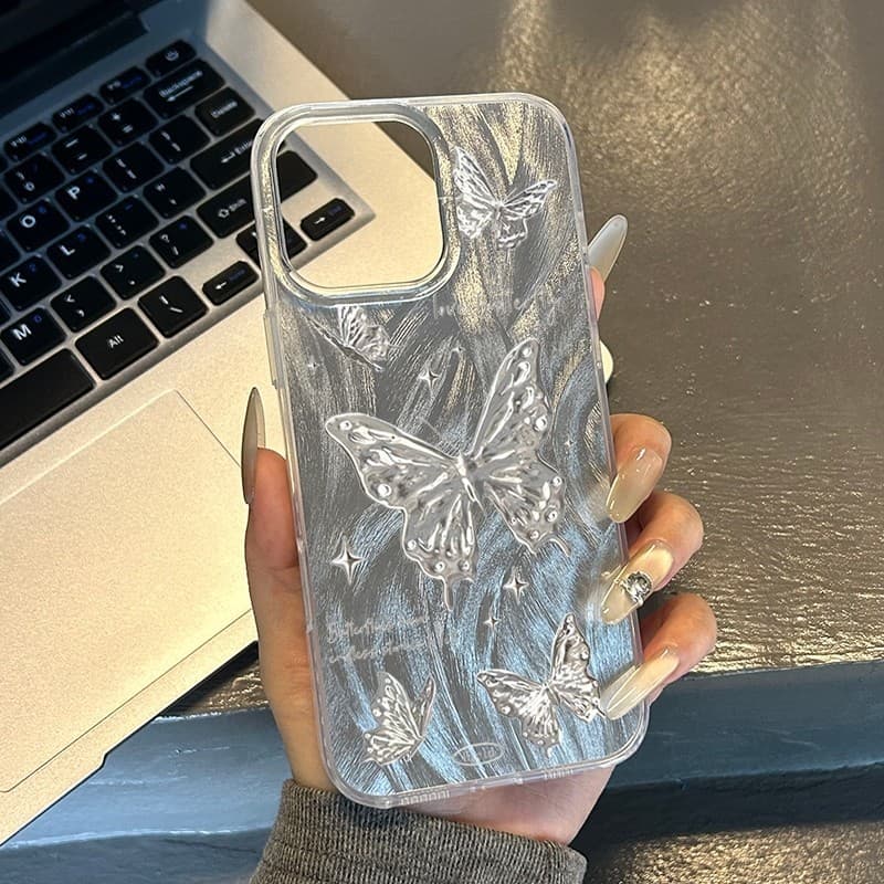 เคสไอโฟน 11 13 เคส Feather Laser Bow Case For iPhone 11 12 13 14 15 Pro X XR XS MAX 7 8 Plus 17 เคสโทรศัพท์ เคสไอโฟนสวยๆ รูปที่ 3