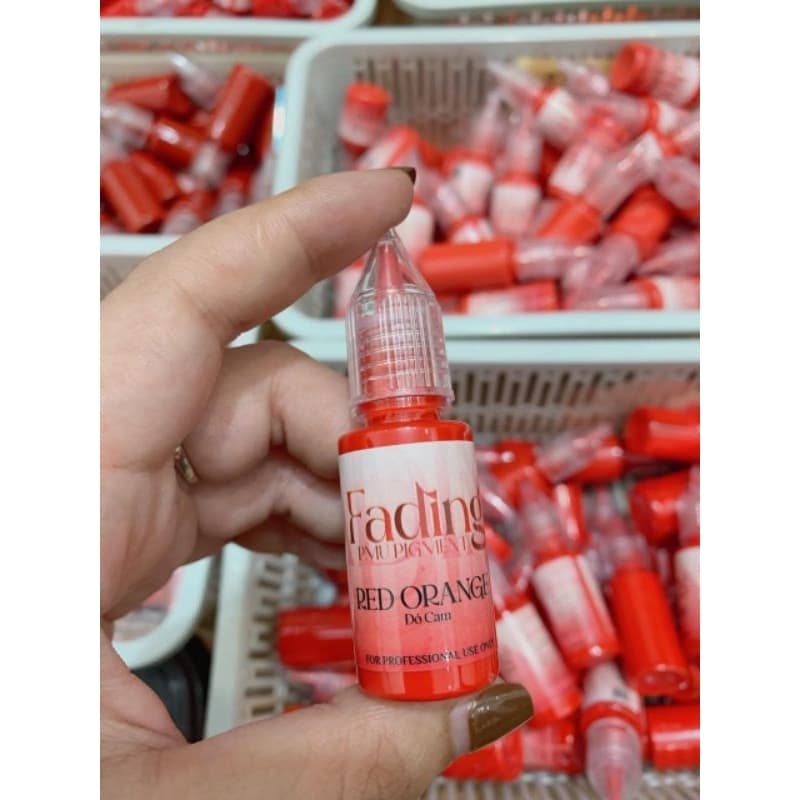 สีสักปากFadingสักสวยสักติดไวลอกแล้วสามารถเห็นสีได้ทันที80%~90%สีมีใบเซอร์รับประกัน1 ขวด 12 ml รูปที่ 1