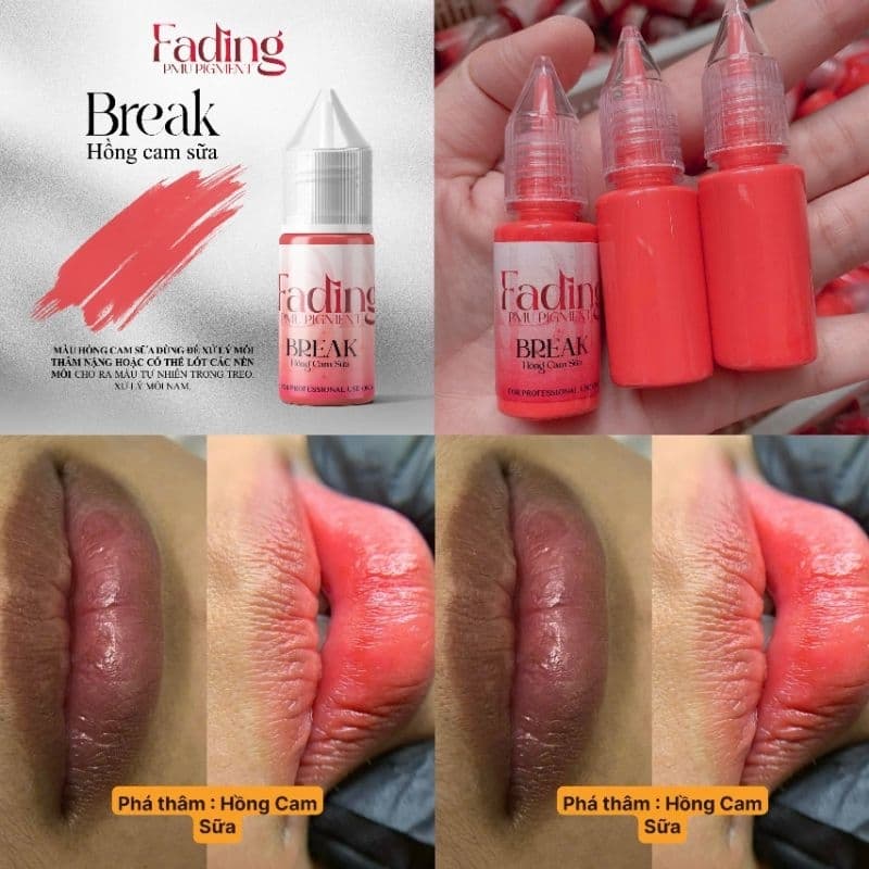 สีสักปากFadingสักสวยสักติดไวลอกแล้วสามารถเห็นสีได้ทันที80%~90%สีมีใบเซอร์รับประกัน1 ขวด 12 ml รูปที่ 2