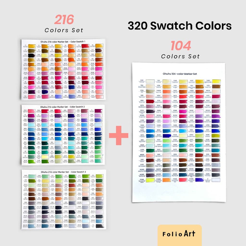 FOLIO ART : ปากกามาร์คเกอร์ Ohuhu เซต Vibrant 320 สี Honolulu B Series : 90468 รูปที่ 7