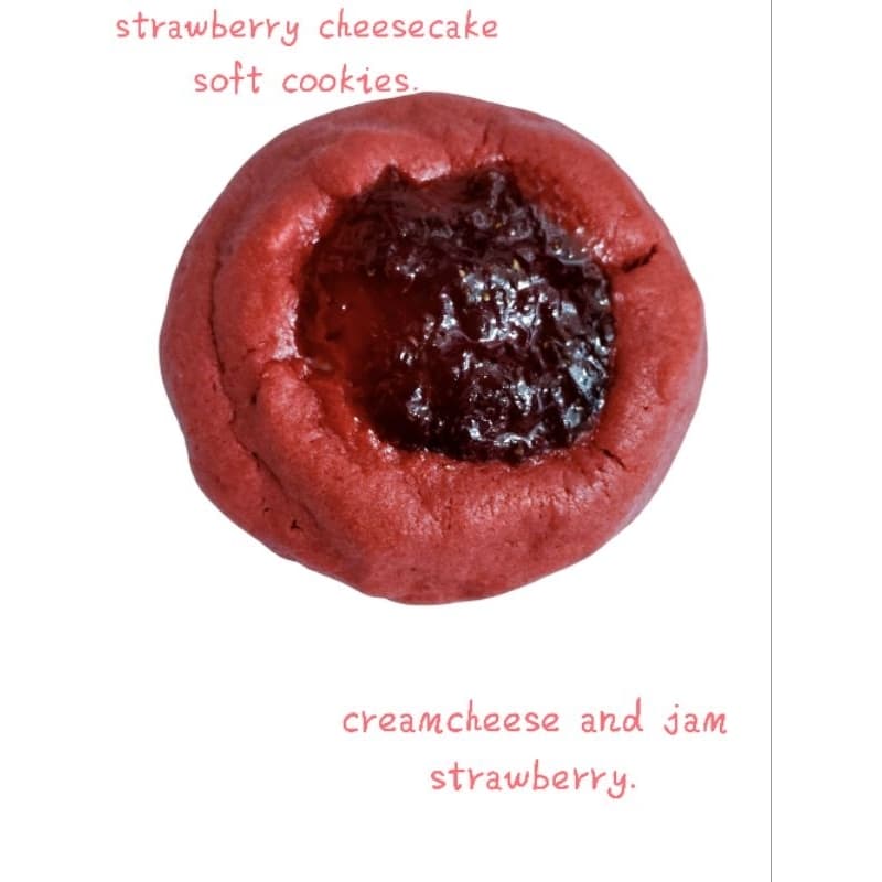 Strawberry cheesecake soft cookies. ชิ้นละ 90 กรัม รูปที่ 1