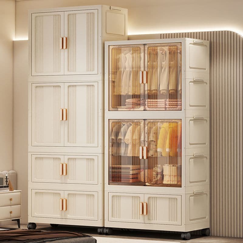 ตู้เสื้อผ้าเด็ก 55-80CM ตู้ใส่เสื้อผ้า พับ ตู้เก็บของ กันฝุ่นและกันน้ำ ตู้เสื้อผ้าพลาสติก PVC ตู้เสื้อผ้า สไตล์โมเดิร์น รูปที่ 8