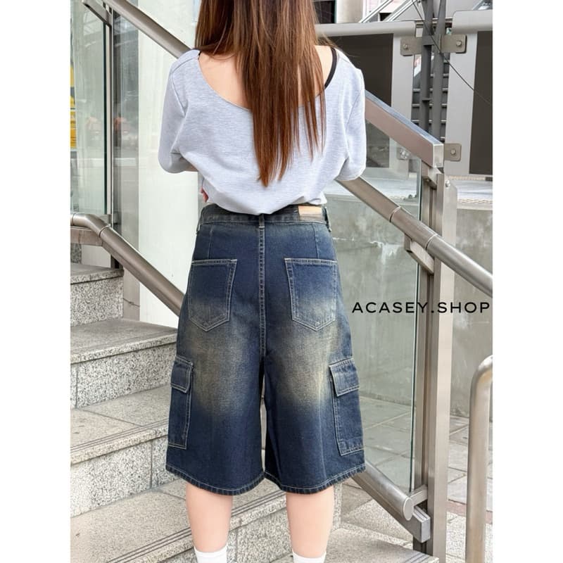 Acasey กางเกงยีนส์ผู้หญิง ขาสั้น 5ส่วนคาร์โก้ CN ทรงสวย ผ้าดีมาก ไซส์ S - 42 รูปที่ 6