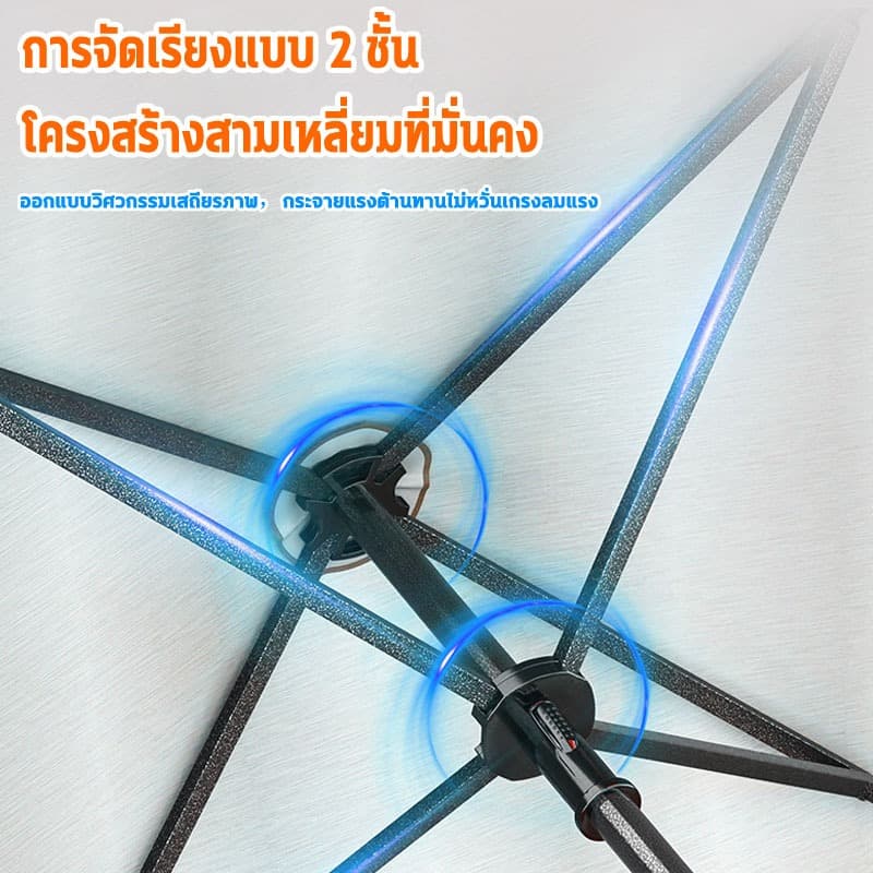 ร่มกันแดดทรงสี่เหลี่ยมหนาพิเศษ 2 x 2 เมตร ผ้ากาวสีเงินหนา ปรับความสูงได้ โครงเหล็กหนาพิเศษ ดมีกัน UV กันแดด กันฝน รูปที่ 3