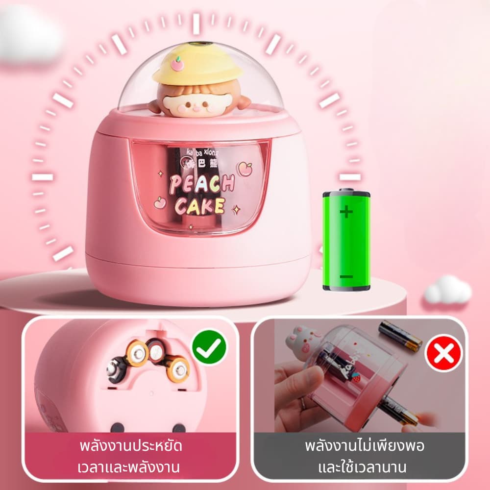 เครื่องเหลาดินสอไฟฟ้า การ์ตูนเด็กน่ารัก มัลติฟัง นักเรียนประถม ใช้งานง่าย รูปที่ 8