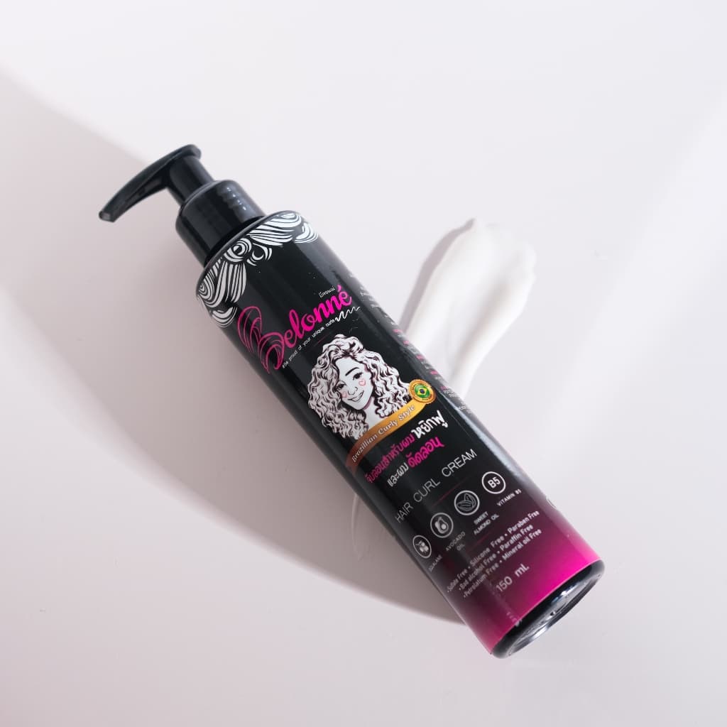 บีลอนเน่ ครีมจับลอนผมหยิกสไตล์บราซิล 150 ml. Belonné hair curl cream ปราศจากซิลิโคน ซัลเฟต พาราเบน รูปที่ 2