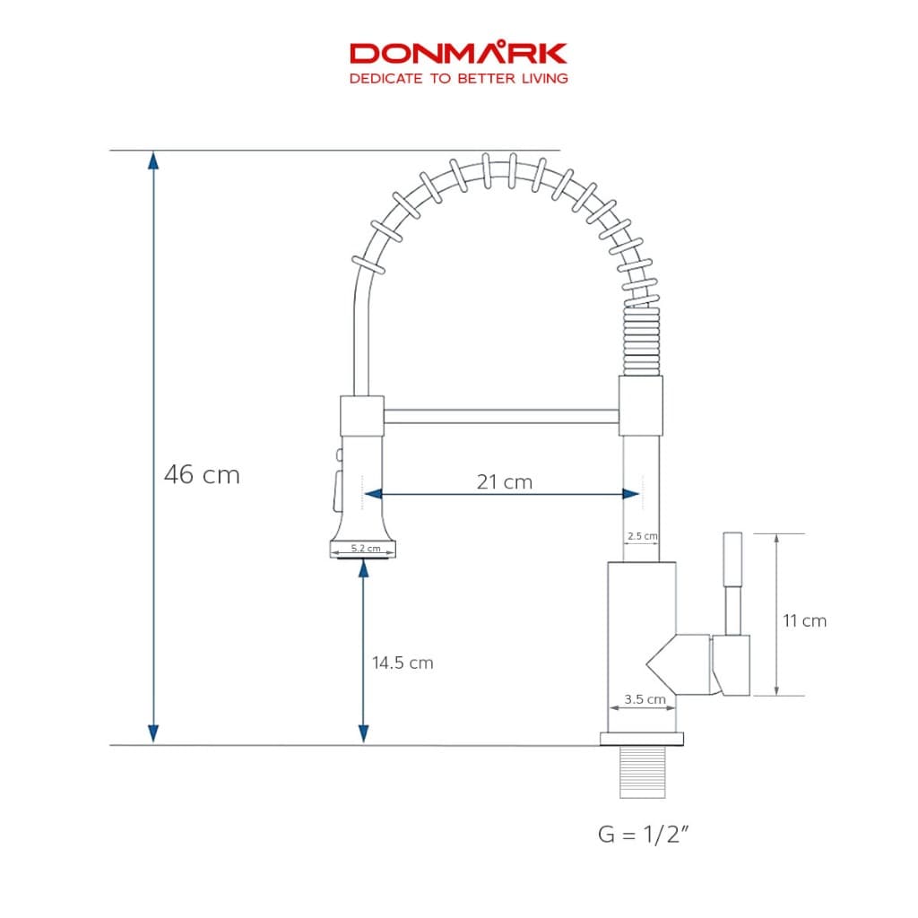 DONMARK ก๊อกน้ำอ่างล้างจาน สแตนเลส 304 พร้อมหัวปรับสเปรย์ หมุนได้ 360 องศา รุ่น Y-S8203,Y-C8204 รูปที่ 8