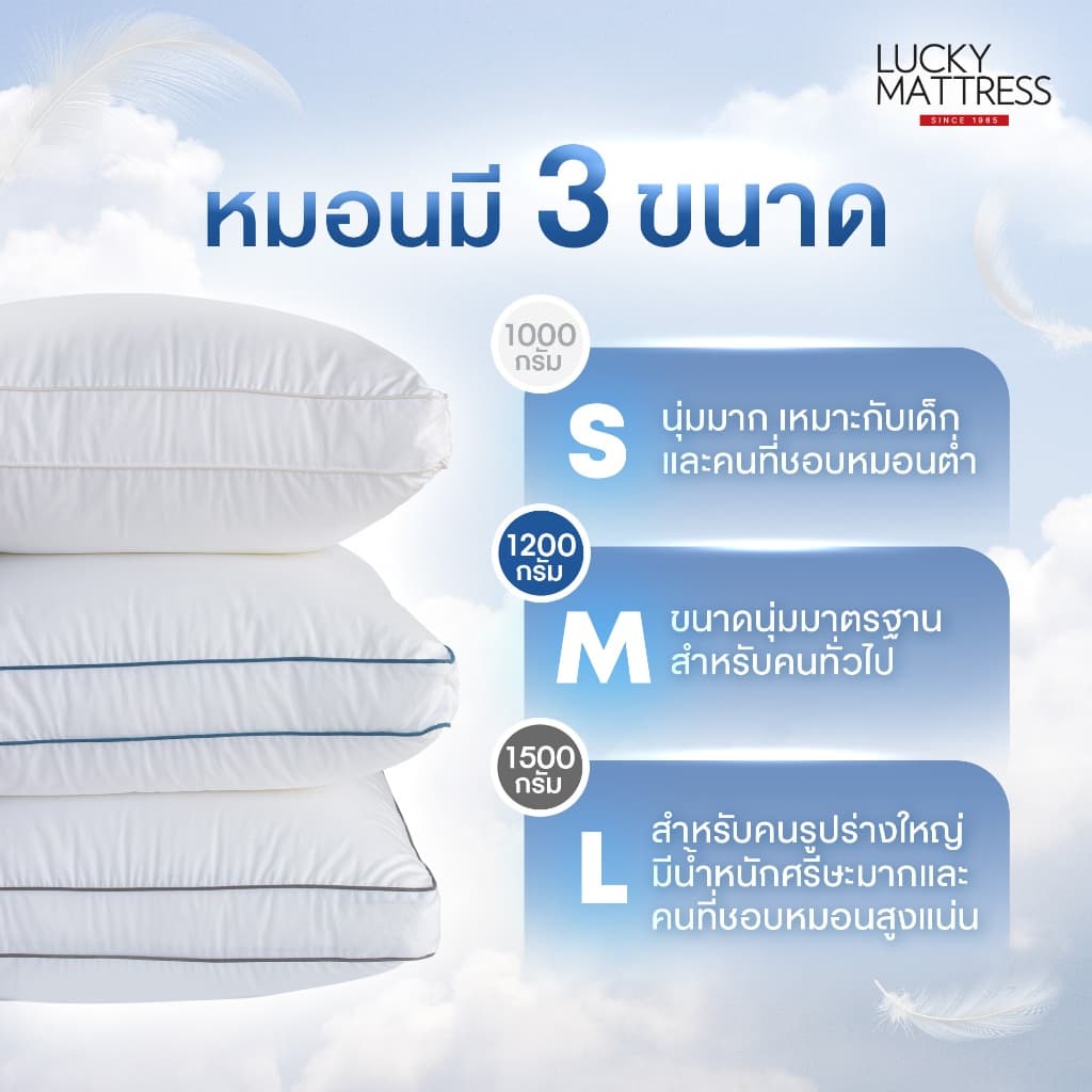 LUCKY mattress หมอนหนุน HOTEL SMART PILLOW เส้นใย MICROGEL CLOUDSPRING รูปที่ 4
