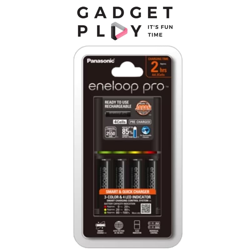 PANASONIC ENELOOP PRO ชุดแท่นชาร์จเร็ว + ถ่าน AA 2550mAh 4 ก้อน รูปที่ 1