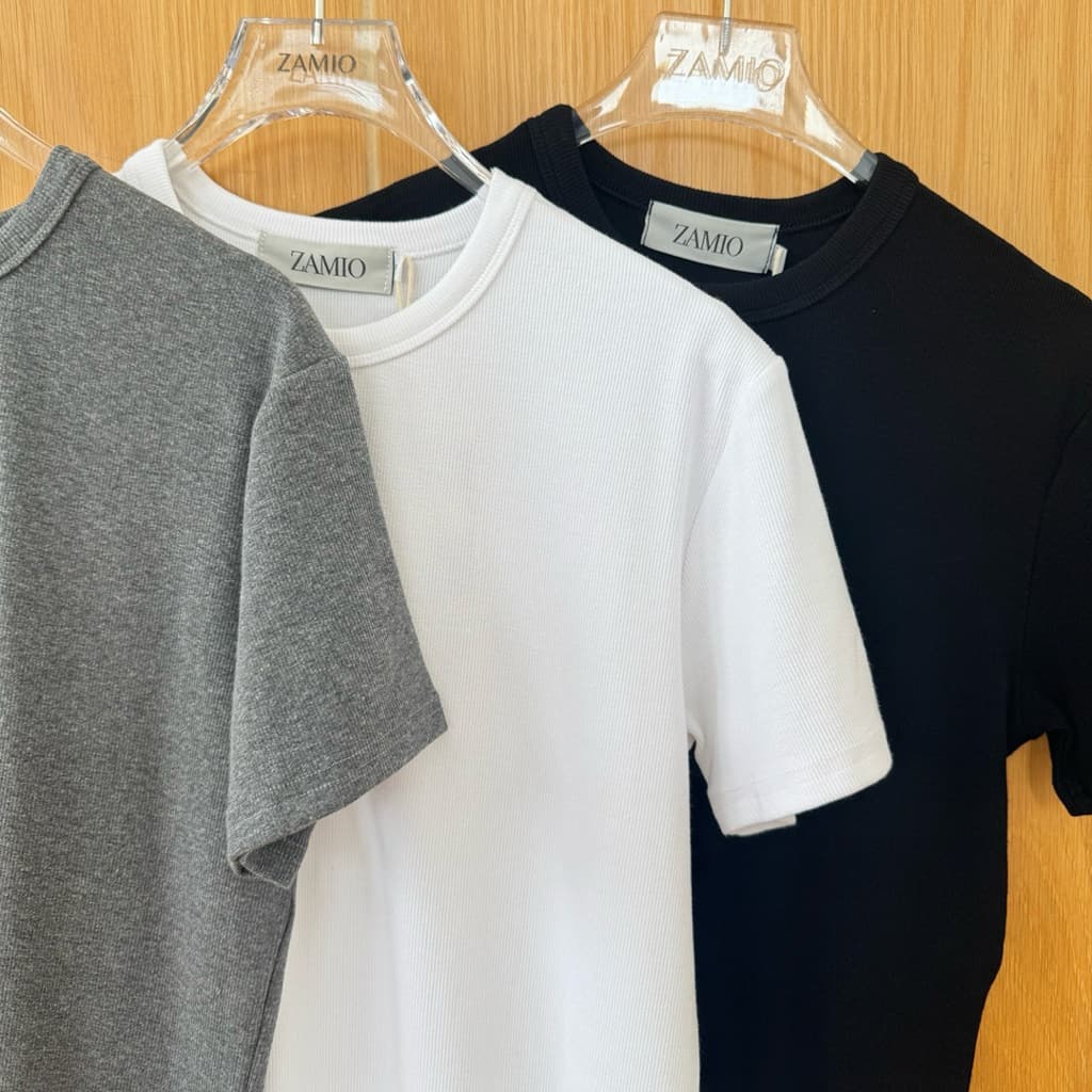 ZAMIO BOUNCE T-shirt เสื้อยืดทรงรัดรูปผ้ายืดใส่สบายตัวสั้น เสื้อไม่ยาวนะครับ รูปที่ 7