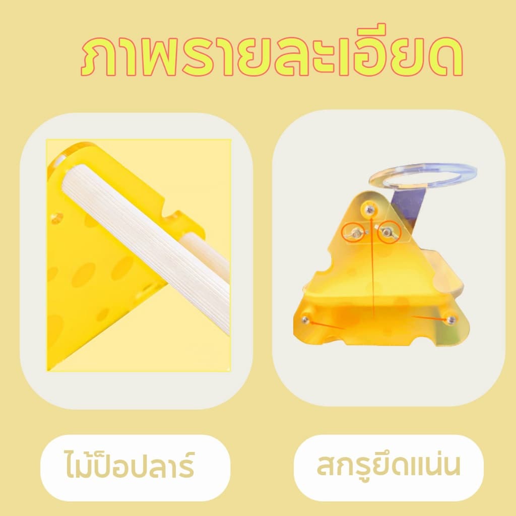 99PET คอนยืนนกแก้ว พร้อมถาดรอง + ถ้วยอาหาร ถอดล้างง่าย แข็งแรง ทนทาน สำหรับนกขนาดเล็ก-กลาง รูปที่ 6