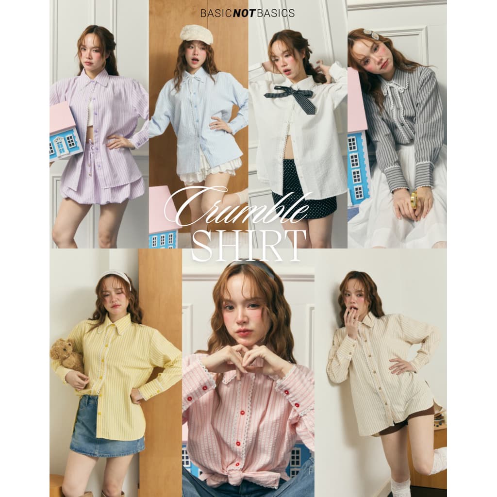 / ส่งด่วน [เหลือ 6xx.- ลด 20% เก็บโค้ด"ร้านโค้ดคุ้ม"] Basicnotbasics - Crumble shirt เสื้อเชิ้ตผ้าไม่ต้องรีด รูปที่ 1