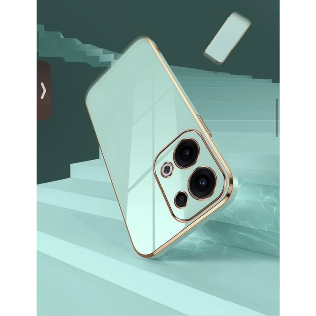 เคส TPU สำหรับ OPPO Reno15 15F 15Pro 14 14F 13 13F 12 12Pro 12F 11 1Pro 11F 10 10Pro+ เคสนิ่ม ขอบทอง ขอบเงา สีสวย พาสเทล รูปที่ 6