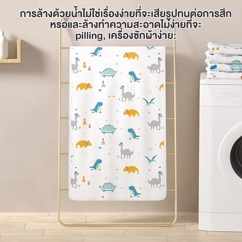 ผ้ารองกันเปื้อน ที่นอน กันน้ำ 6ฟุต/ 5ฟุต/ 3.5ฟุต รัดมุม นุ่ม ที่นอนกันน้ำ ผ้ารองฉี่ ปลอกหมอนไม่มี รูปที่ 6