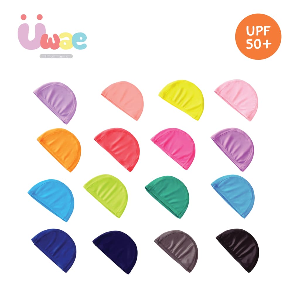 Uwae หมวกว่ายน้ำ หมวกดำน้ำ สำหรับเด็ก หมวกว่ายน้ำเด็ก รอบศีรษะก่อนยืด 20นิ้ว รูปที่ 1
