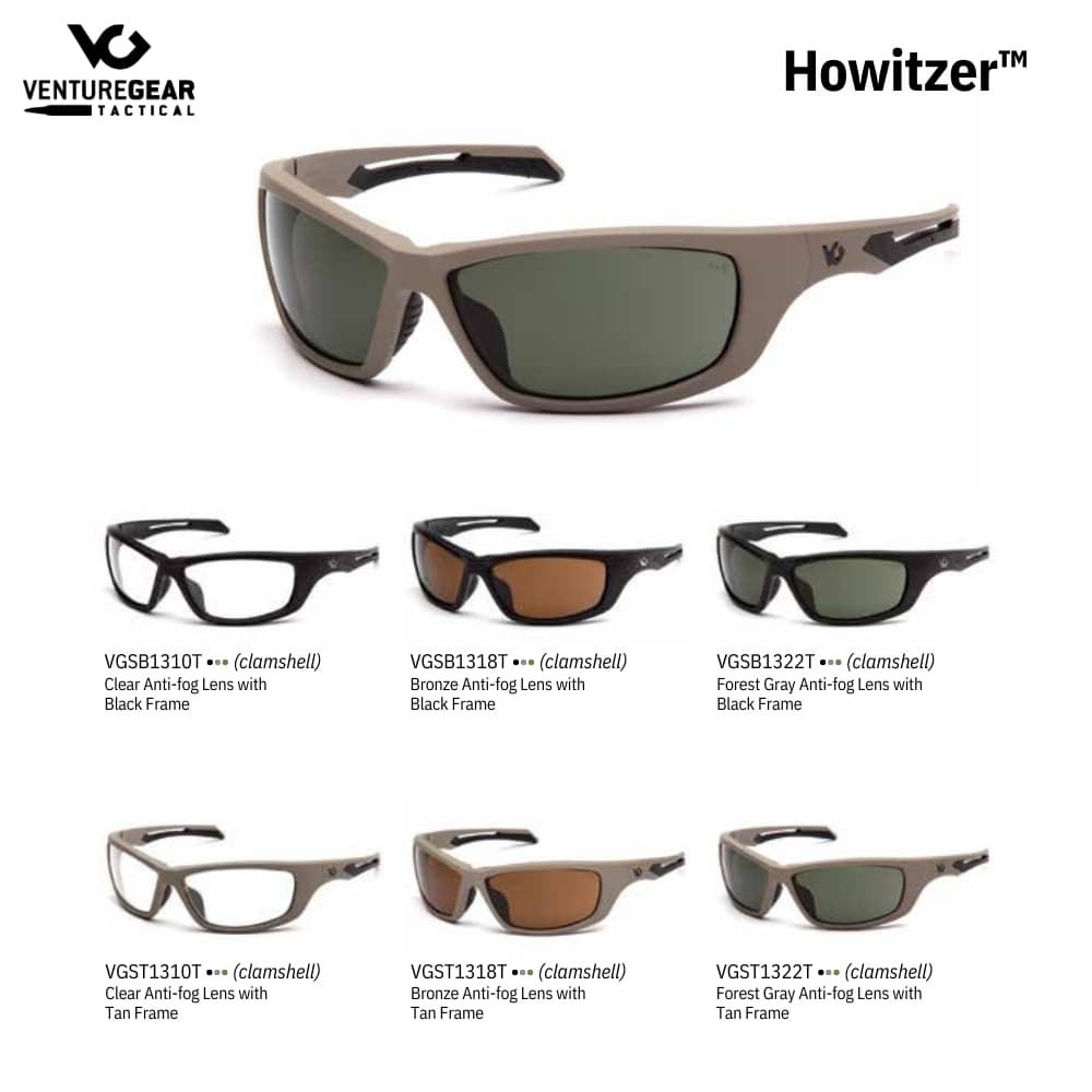 แว่นตายุทธวิธี แว่นตาทหาร แว่นเซฟตี้ VENTUREGEAR รุ่น HOWITZER กรอบสีดำ เลนส์สีเทา VGSB1322T รูปที่ 9