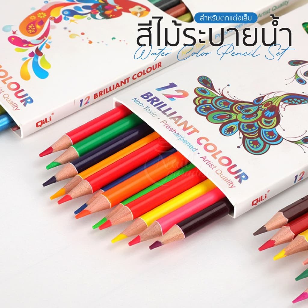 สีไม้ระบายน้ำ เพ้นท์เล็บ 12สี Doodle nail สีไม้เพ้นท์ สีเทียน หรือสีชอล์ก มาวาดลายแทนสีเจล Nail Art รูปที่ 5