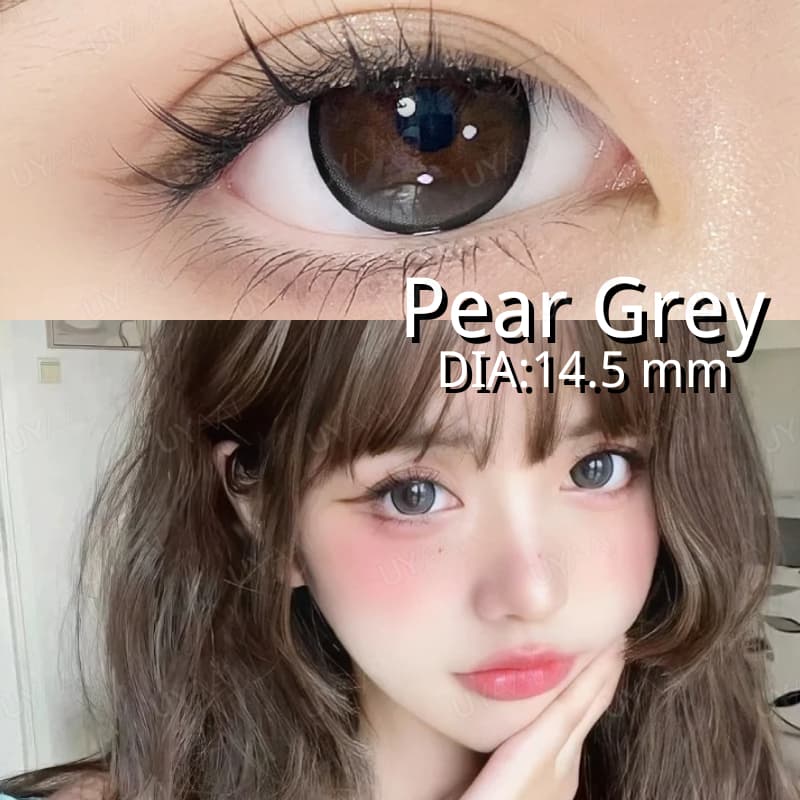 UYAAI คอนแทคเลนส์ pearl grey บิ๊กอาย ตาโต คอนแทคเลนส์รายเดือน big eye 14.5 มม คอนแทคเลนส์สีเทา รูปที่ 4