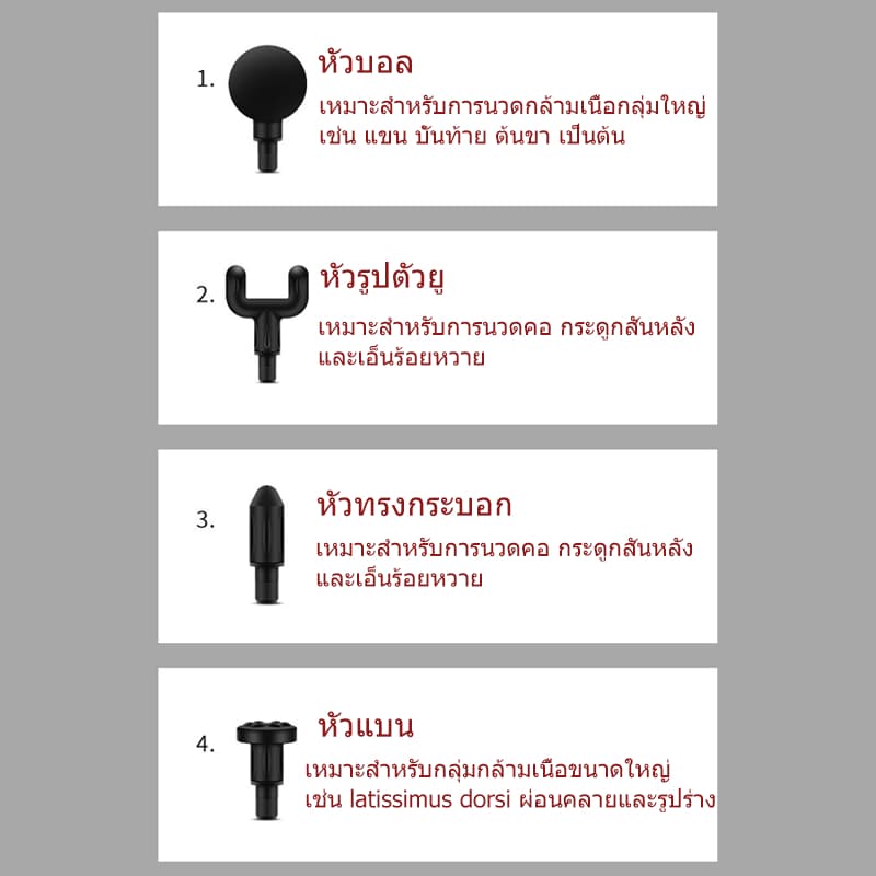 Massage gun บรรเทาอาการปวดกล้ามเนื้อ ออกฤทธิ์ตรงกลุ่มกล้ามเนื้อส่วนลึกเพื่อนวดปืนนวดไหล่ คอ หลัง แขน ขา รูปที่ 7