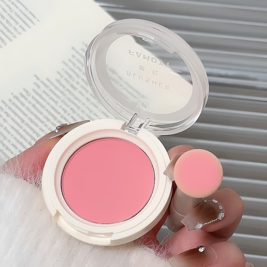FAMOTY บลัชออน เนื้อฝุ่น Blush โทนสีชมพู สีสวย บรัชออน ปัดแก้ม เนื้อดี ติทนนาน กันน้ำ รูปที่ 4