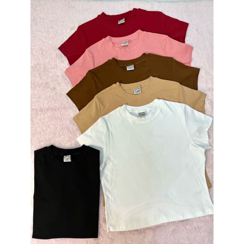 ย 58เสื้อครอปยืดสาวอวบแบบไม่สั้น ทรงสวย ผ้าคอตตอนยูนิเนื้อนุ่มยืดเยอะ รูปที่ 7