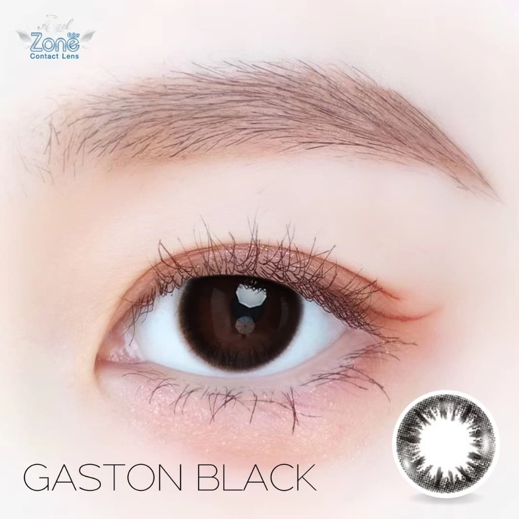 Gaston Black คอนแทคเลนส์ Angel Zone ( รองรับสายตาปกติ และค่าสายตาสั้น -0.50 ถึง -7.00 ) รูปที่ 2