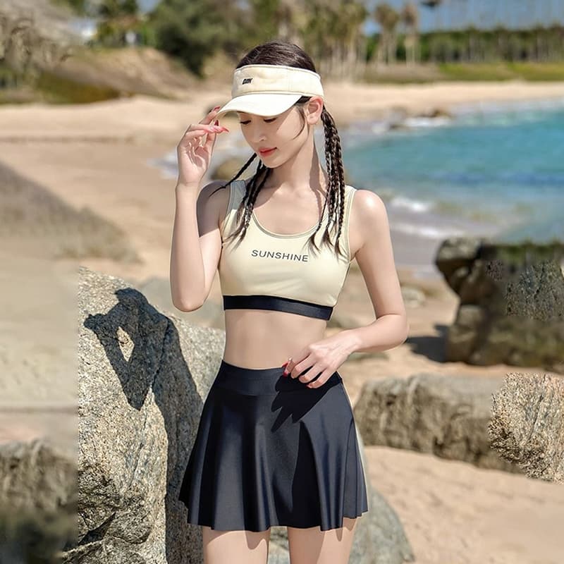 จากไทย ชุดว่ายน้ำแขนยาว ชุดดำน้ำ ขายาว กันuv ผ้าแห้งไว ชุด 4 ชิ้น ว่ายน้ำ beach#0498 รูปที่ 5