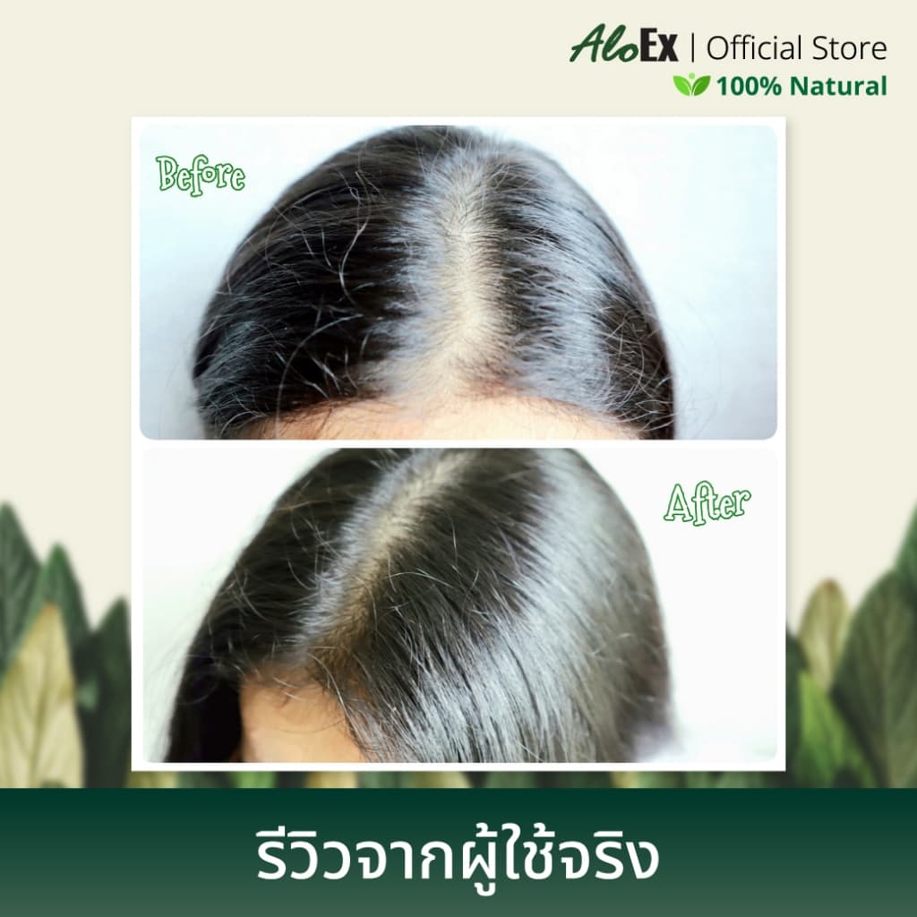 AloEx Hair Mask 200 g 2 หลอด ทรีทเม้นท์ผมนุ่ม ลดผมแห้งเสีย บำรุงหนังศีรษะ ลดผมร่วง กระตุ้นการงอกใหม่ Silicone Free! รูปที่ 5