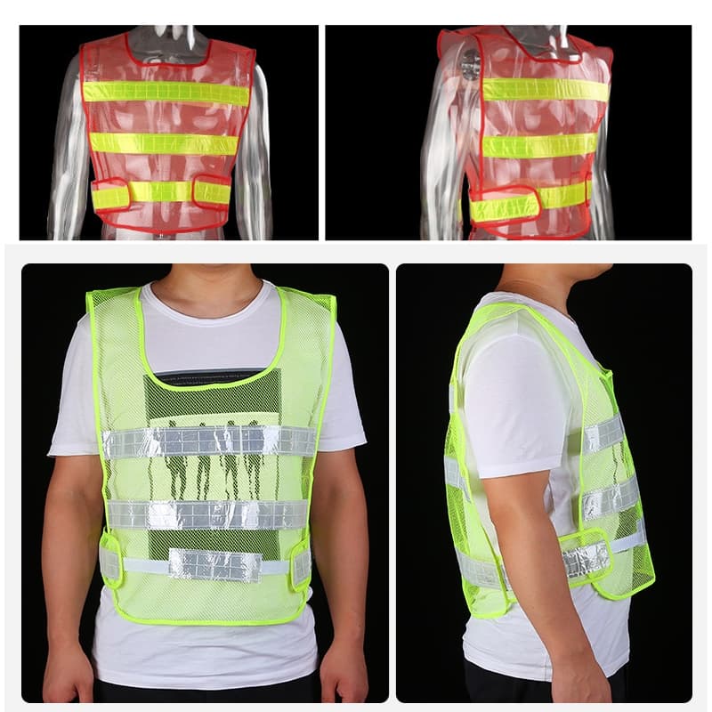 เสื้อกั๊กสะท้อนแสง เสื้อกั๊กเซฟตี้ Reflective Safety Vest เพิ่มความปลอดภัยในการทำงาน การออกแบบที่พิถีพิถัน เสื้อเขียว รูปที่ 4