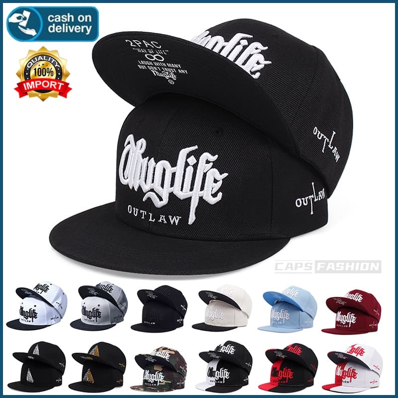 หมวกฮิปฮอป 2PAC สไตล์แฟชั่น สำหรับผู้ชาย แบบบิลเรียบ