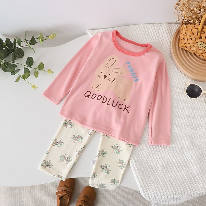 ชุดเซ็ตเสื้อคอกลม+กางเกงขายาว ชุดนอนชุดลำลองเด็ก ผ้านุ่มใส่สบาย สําหรับฤดูหนาว งานดี รูปที่ 7