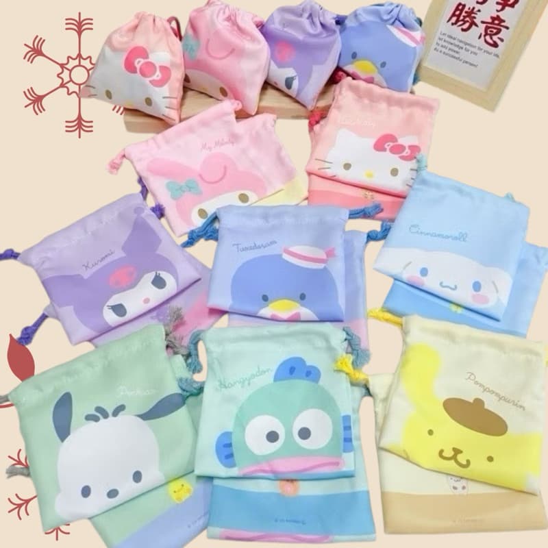 กระเป๋าผ้าหูรูดลายการ์ตูน Sanrio กระเป๋าถุงผ้า กระเป๋าหูรูด จุของได้ดี ประหยัดพื้นที่ มีลายเยอะ รูปที่ 3