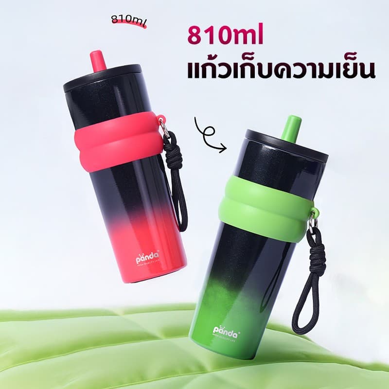 PANDA Colorful แก้วเก็บอุณหภูมิ แก้วเก็บความเย็น 810ml 30OZ แก้วน้ำเก็บความเย็น แก้วเก็บอุณหภูมิ ขวดน้ํา เก็บความเย็น รูปที่ 5