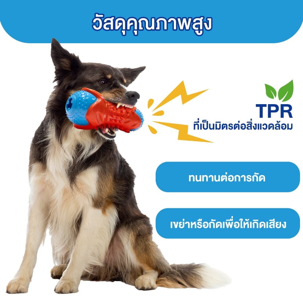 MOMOVIDA ของเล่นสัตว์เลี้ยง ของเล่นยางกัด ของเล่นให้อาหารสัตว์ ทนต่อการกัด ช่วยขัดฟัน ฝึกทักษะ ของเล่นสุนัข รุ่น DF-1 รูปที่ 5