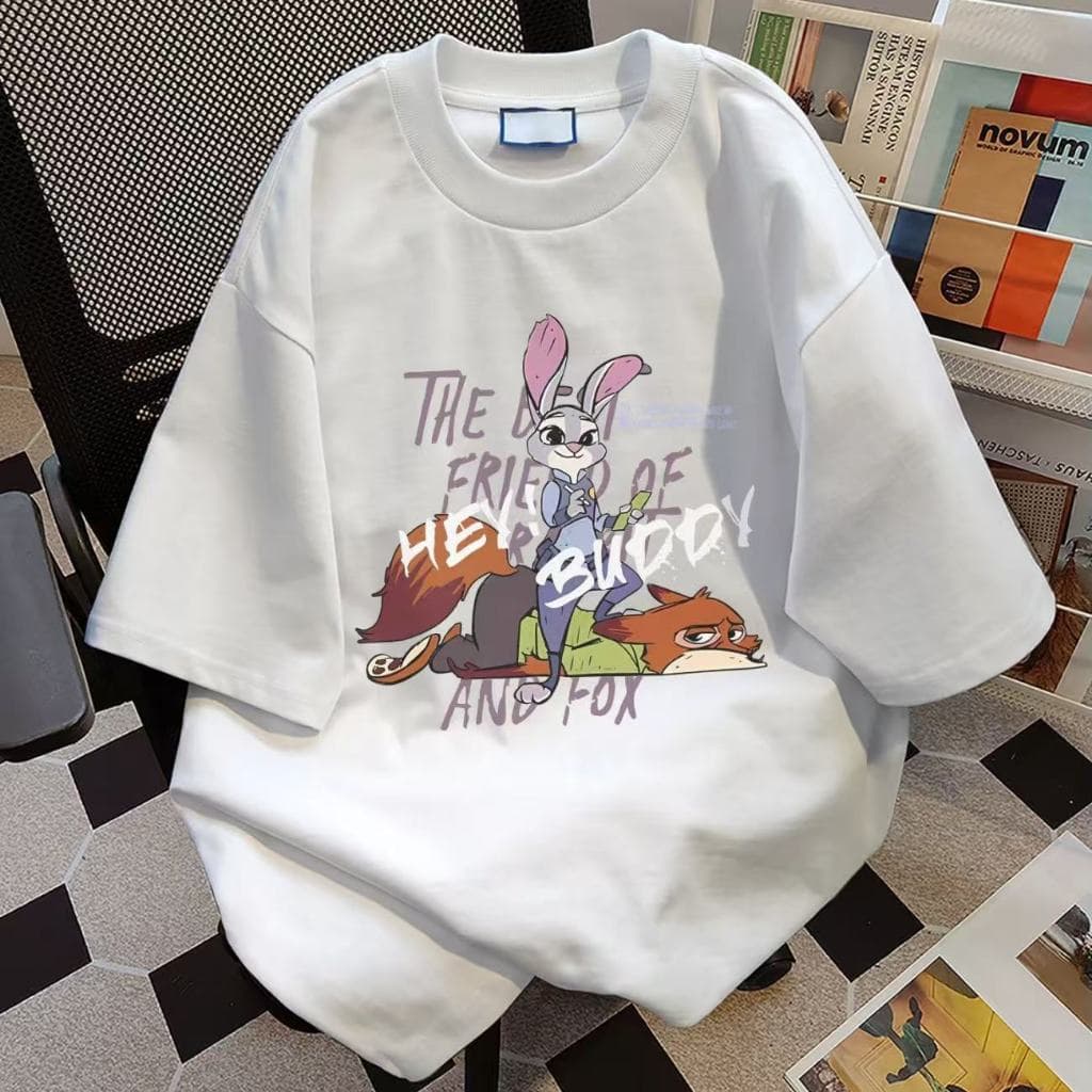 เสื้อยืดลายน่ารัก ผ้าคอตตอนหนา220แกรม เนื้อผ้าคอตตอลแท้ CM104 สีไม่ตกเนื้อผ้าดี ตัดเย็บดี รูปที่ 2