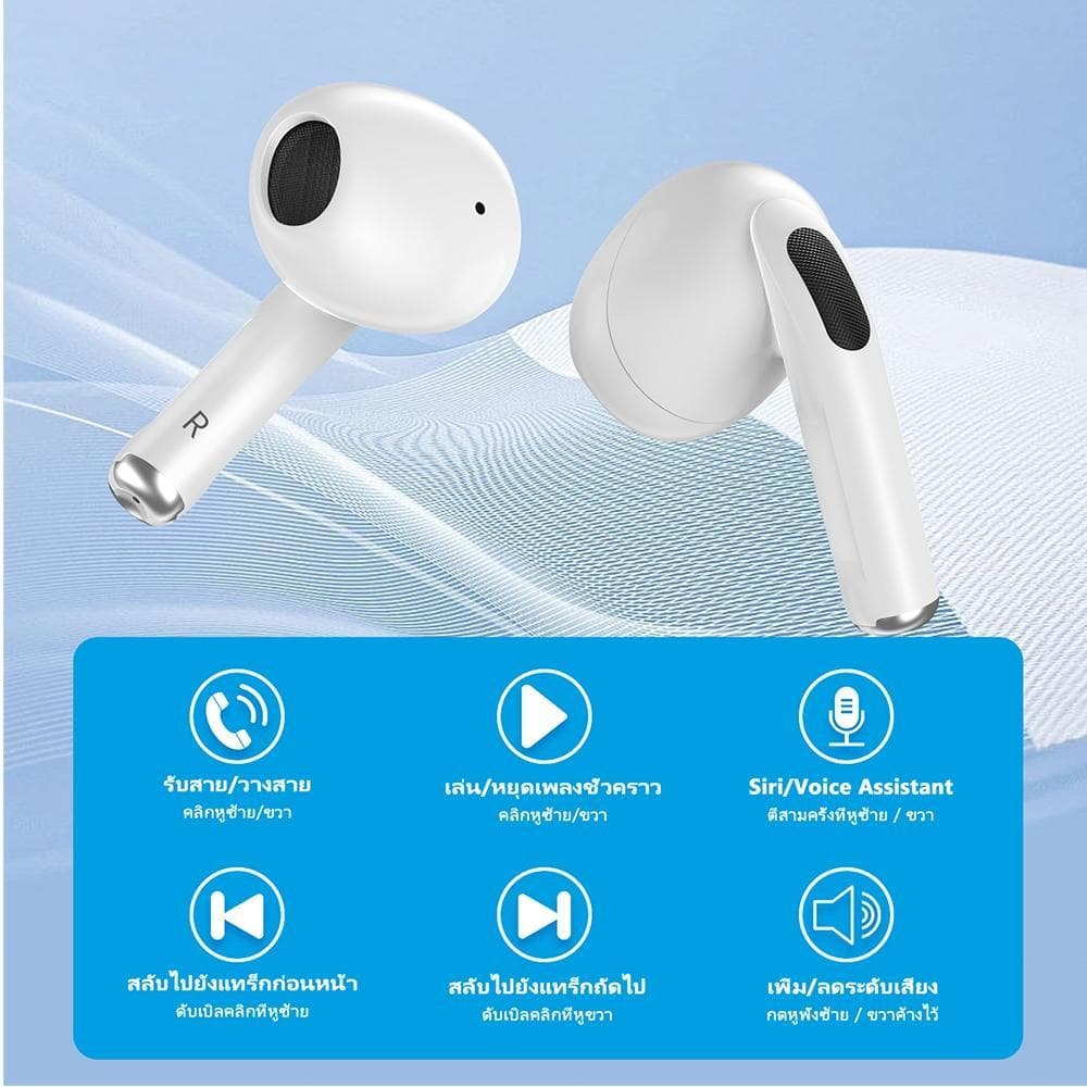 WRICH หูฟังไร้สาย J201 รุ่นอัพเกรด A6 Pro หูฟัง Bluetooth หูฟังบลูทูธ 5.3 พร้อมไมโครโฟนในตัว เสียงดี IPX5 ลดเสียงรบกวน รูปที่ 6