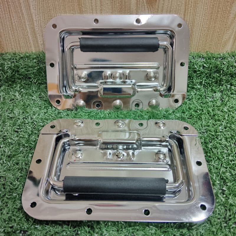 มือจับสปริง แบบเจาะขันสกรู แบบพับได้ ขนาด 100mm 130mm 162mm หูหิ้ว ตู้ลำโพง Diy มี 3 ขนาด ราคาต่อ 1 ตัว สีเงินและสีดำรมค รูปที่ 8