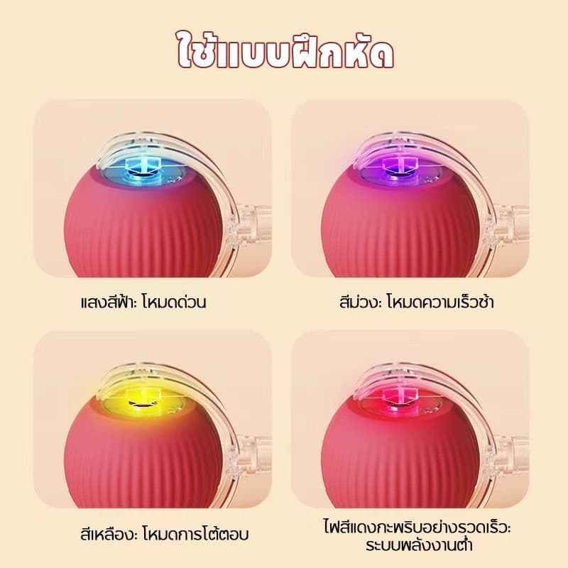 บอลแมวอัตโนมัติ หมุนได้ ชาร์ตแบตได้ โต้ตอบ เรืองแสง ของเล่นสําหรับสัตว์เลี้ยง รูปที่ 3