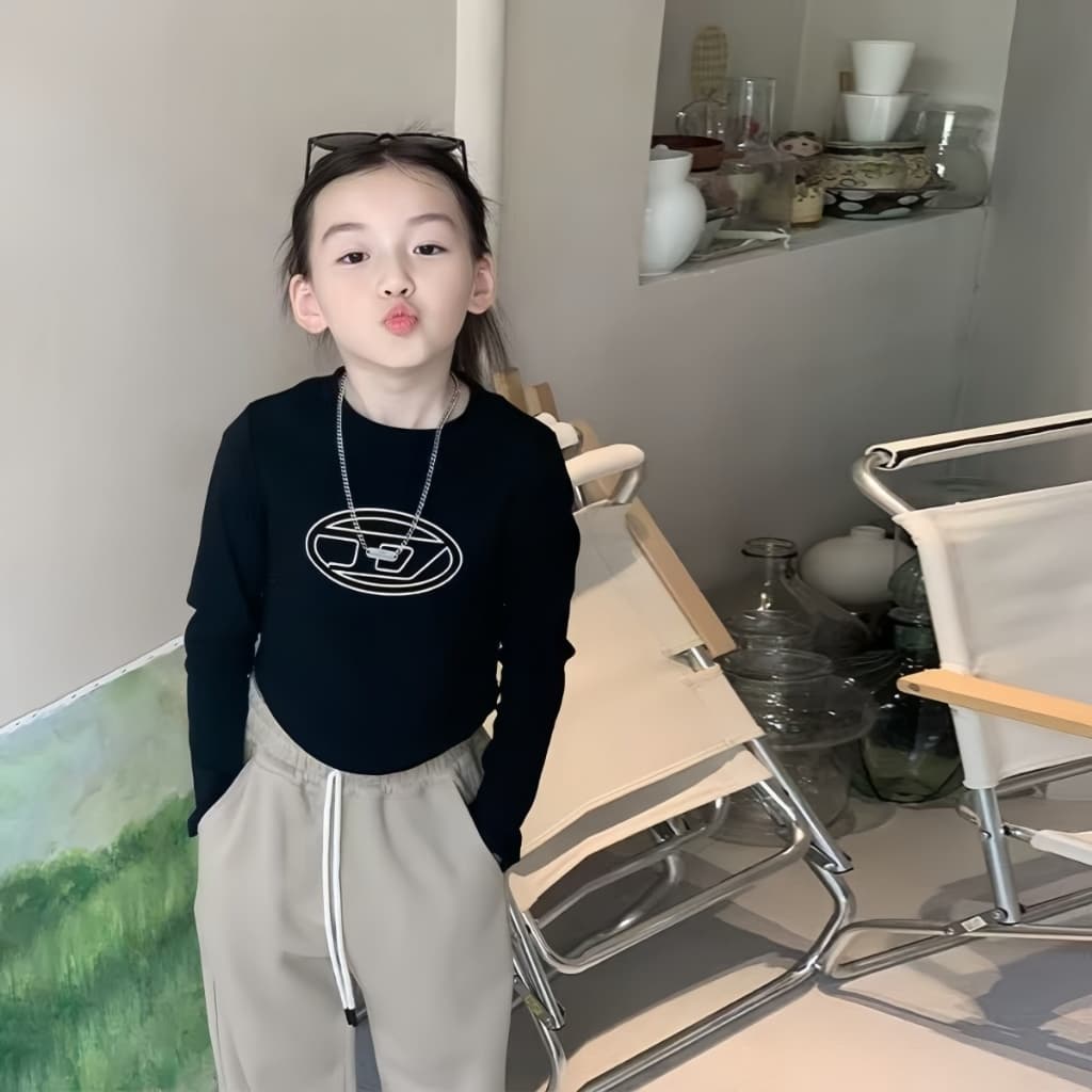 Beryl kidsเสื้อแขนยาวเด็กเสื้อยืดสไตล์เกาหลีรุ่นใหม่ เสื้อผ้าแฟชั่นแซ่บๆ ลำลองสบายๆ สำหรับเด็กผู้หญิง ฤดูร้อน รูปที่ 4
