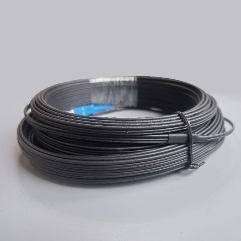 สายไฟเบอร์ออปติกสำเร็จรูป 50m~500m ภายนอก Drop Cable 1core แกนเหล็ก3เส้น SC/SC SM LSZH fiber drop wire cable รูปที่ 8