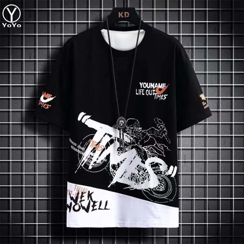 YOYO ชุดแฟชั่นชายเสื้อยืดแขนสั้น + กางเกงขาสั้น ผ้าแห้งเร็วหลวมชุดกีฬาและชุดพักผ่อน รุ่น2804 รูปที่ 7