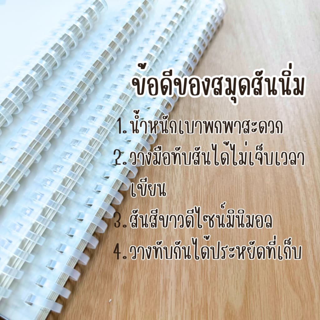 DEPAI สมุดโน้ตเกรด Premium สมุดสันห่วง กระดาษหนา 80 แกรม สมุดปกใส 3 ขนาด กระดาษ 3 แบบ รูปที่ 5