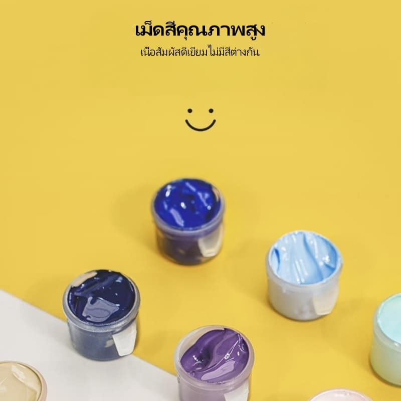 MW ระบายสีตามตัวเลข 20x20ซม มีเฟรม ภาพวาดตกแต่งอะคริลิก ของขวัญ DIY สำหรับเด็ก คู่ รูปที่ 2
