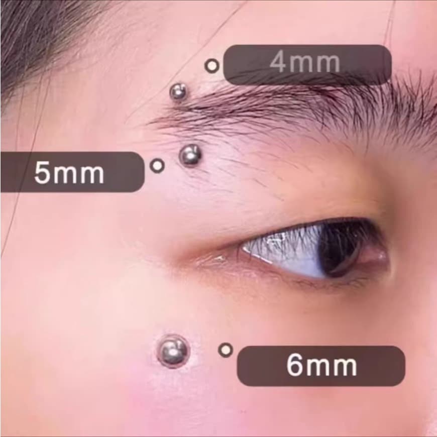 Piercing Jewelry Sticker สติ๊กเกอร์จิว 3D แบบไม่เจาะ หมุดกลม สีเงิน สีทอง ใช้ตกแต่งใบหน้า มีกาวในตัว ติดแน่น รูปที่ 4