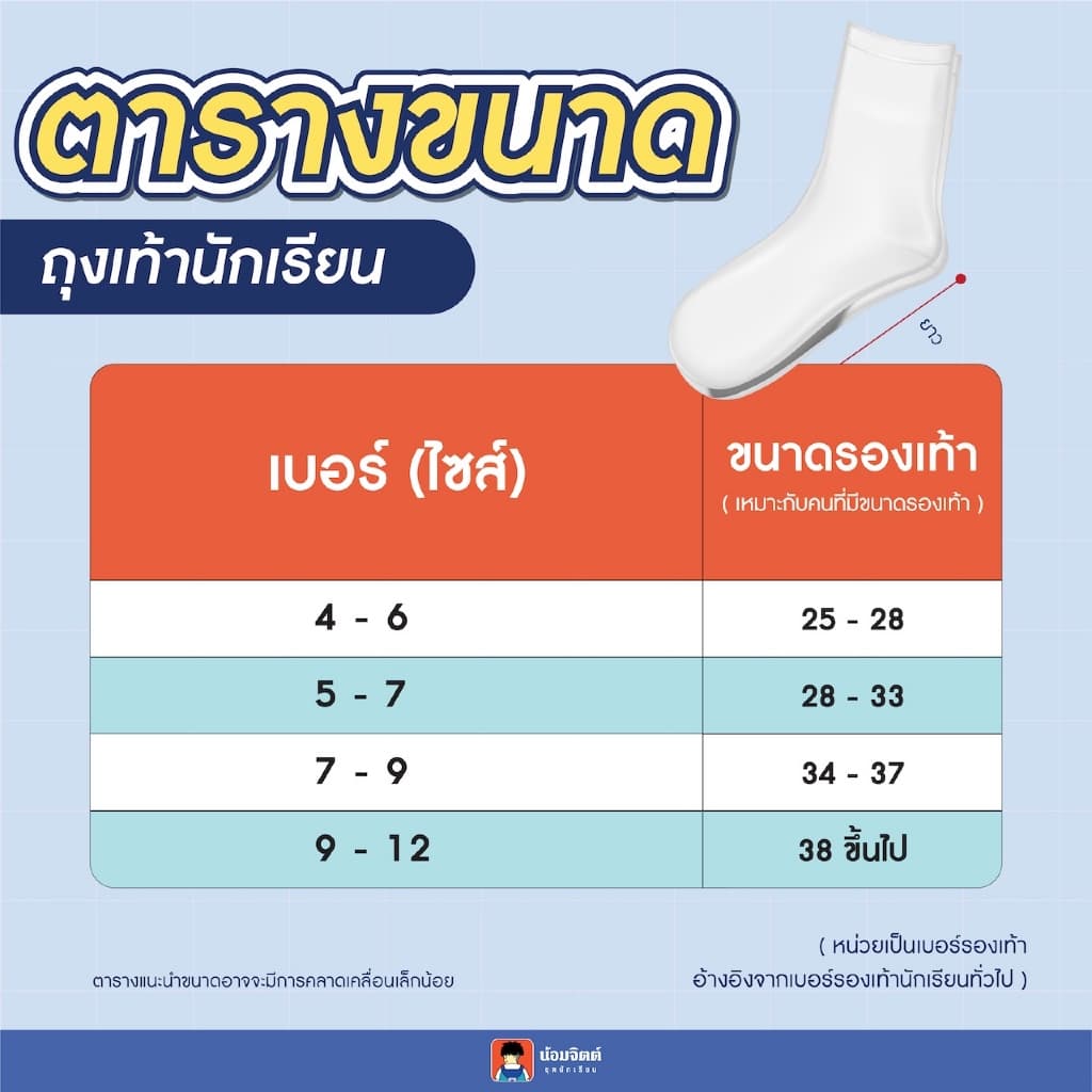 น้อมจิตต์ ถุงเท้า นาโนพื้นดำ กันลื่น หญิง ชาย ตราน้อมจิตต์ ชุดนักเรียน สาขาบางกะปิ รูปที่ 5
